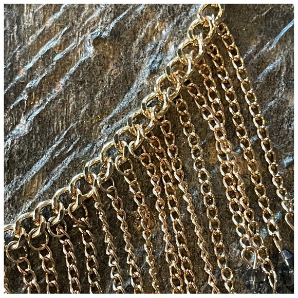 🎁 Two Tone Handmade Fringe Crystal Necklace - Picture 15 of 16